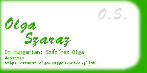 olga szaraz business card